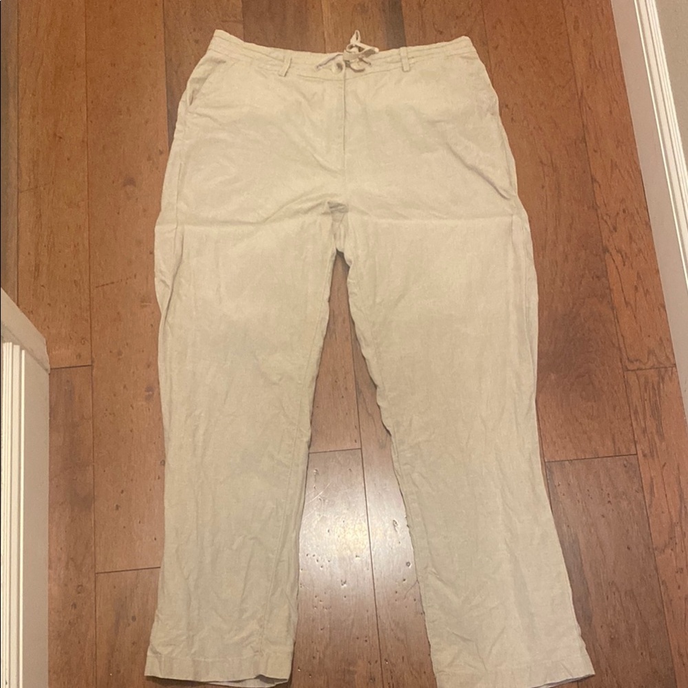 L.L. Bean Cream Straight Leg Pants